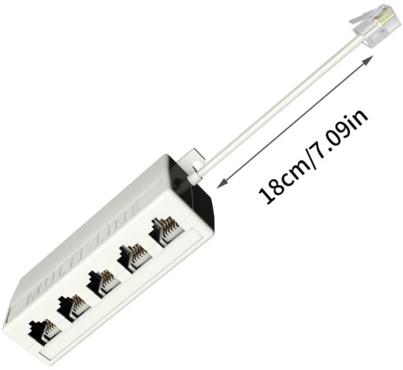 Αντάπτορας RJ11 Αρσενικό σε 5 RJ11 Θηλυκά (Μπεζ) (OEM)
