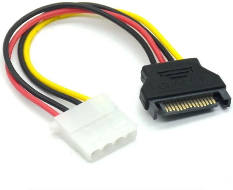 Καλώδιο Επέκτασης SATA Serial ATA 15pin Αρσενικό σε Molex IDE 4pin Θυληκό (20cm) (OEM)