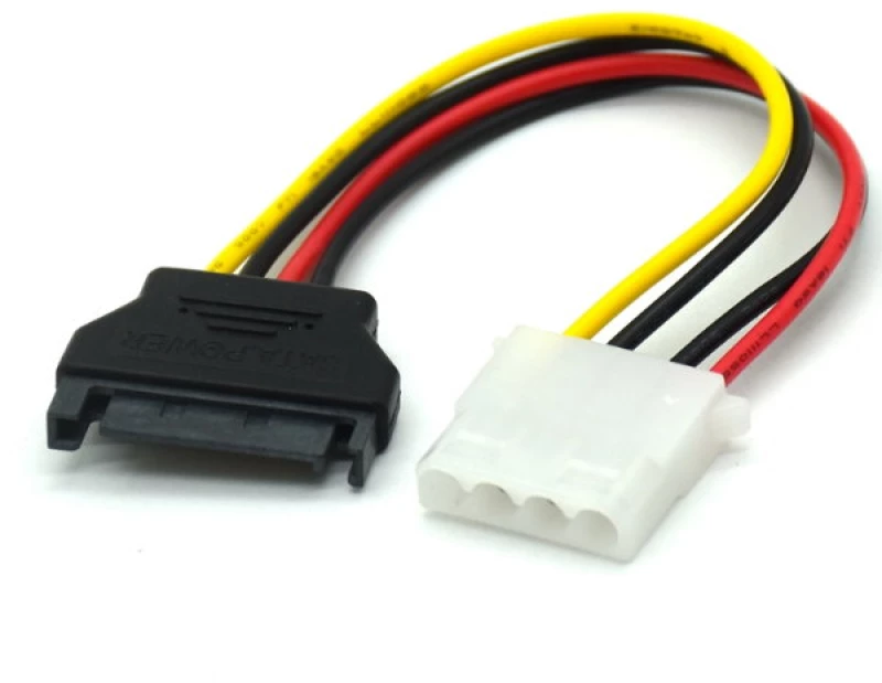 Καλώδιο Επέκτασης SATA Serial ATA 15pin Αρσενικό σε Molex IDE 4pin Θυληκό (20cm) (OEM)
