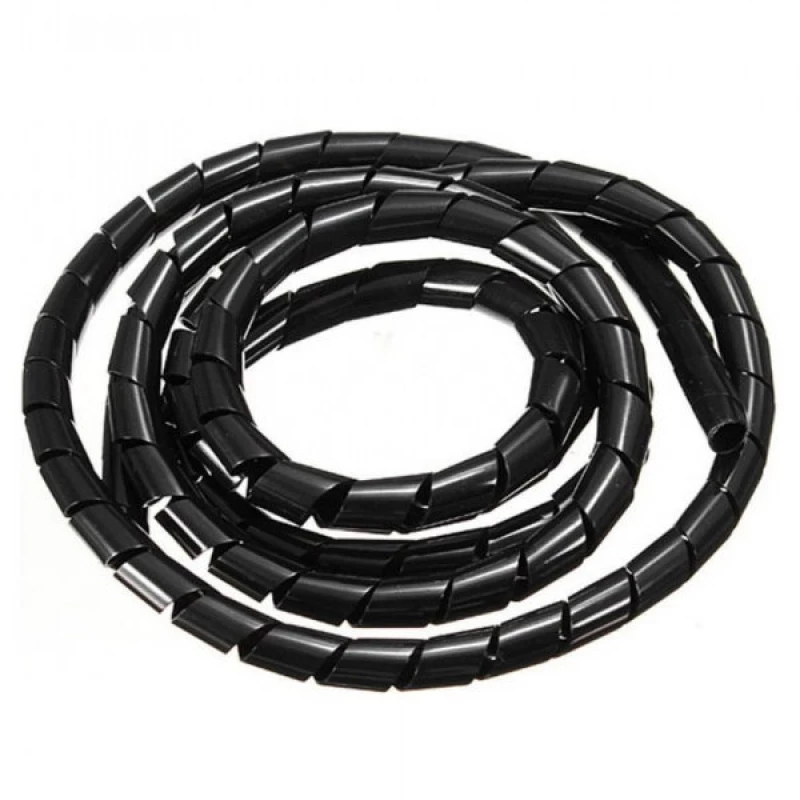Σπιράλ Οργανωτής Καλωδίων 12mm x 10μέτρα (Μαύρο) (OEM)