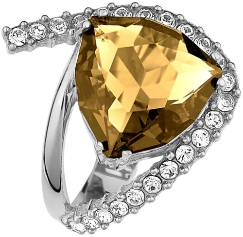 Δαχτυλίδι Σε Ασήμι 925 Και citrine πέτρα P.Q. EUROPEAN CRYSTALS / AD-15817CL1