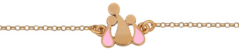 Ασημένιο Βραχιόλι Οικογένεια ( Μαμά, 2 Κορίτσια ) Χρύσωμα Κ18 / ABR-E40692GGG1