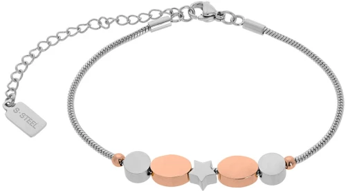 Βραχιόλι LUCKY CHARMS από ατσάλι 316L σε Ασημί Χρώμα του οίκου VISETTI / SM-WBR207