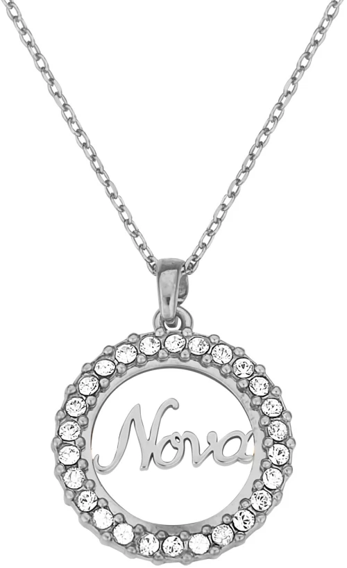 Κολιέ Νονά σε Ασήμι 925 με Επιπλατίνωμα Και Λευκές Πέτρες P.Q. EUROPEAN CRYSTALS / AK-162763WL1