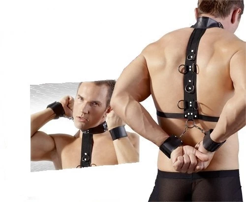 BDSM Σετ δεσίματος από περιλαίμιο 2 χειροπέδες και ζώνη
