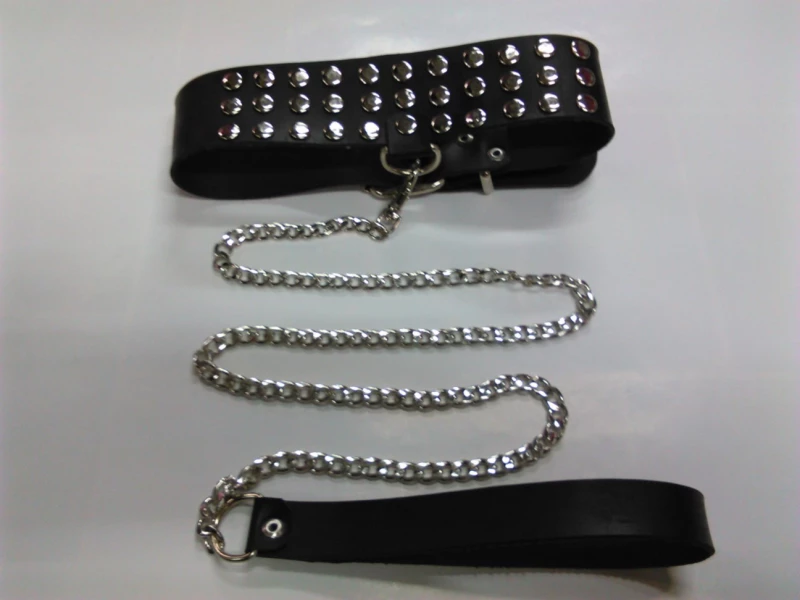 BDSM Λαιμοδέτης με αλυσίδα και με δέρμα