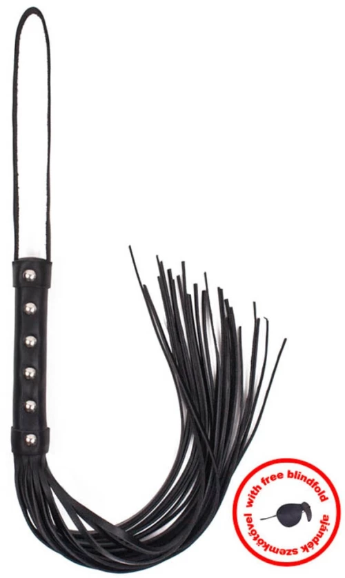 Whip black leather with blindfold