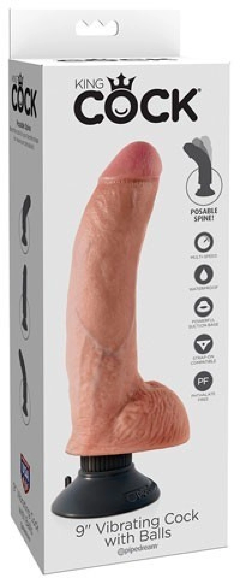 King Cock 9 inch Vibrating Cock with Balls