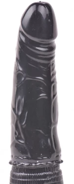 Black Color Realistic Dildo Vibrator TPE Material, Skin-Safe