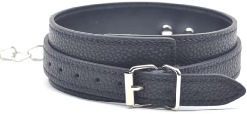Black Bondage Collar with Lead