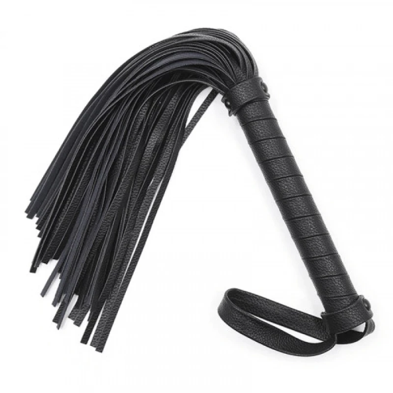 Μαύρο μαστίγιο αλογοουρά με 80 λουριά Naughty Toys 42