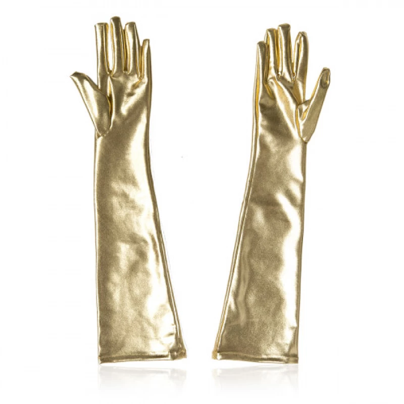 Naughty Toys Shiny Long Gloves Gold