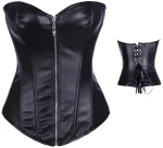 Black leather corset