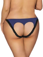 Plus Size Blue Heartbreaker Open Back Lace Trimmed Panty