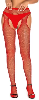 Red Fishnet Diamonds Pantyhose