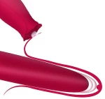 Silicone clit suction Rose with thrusting Wand vibrator