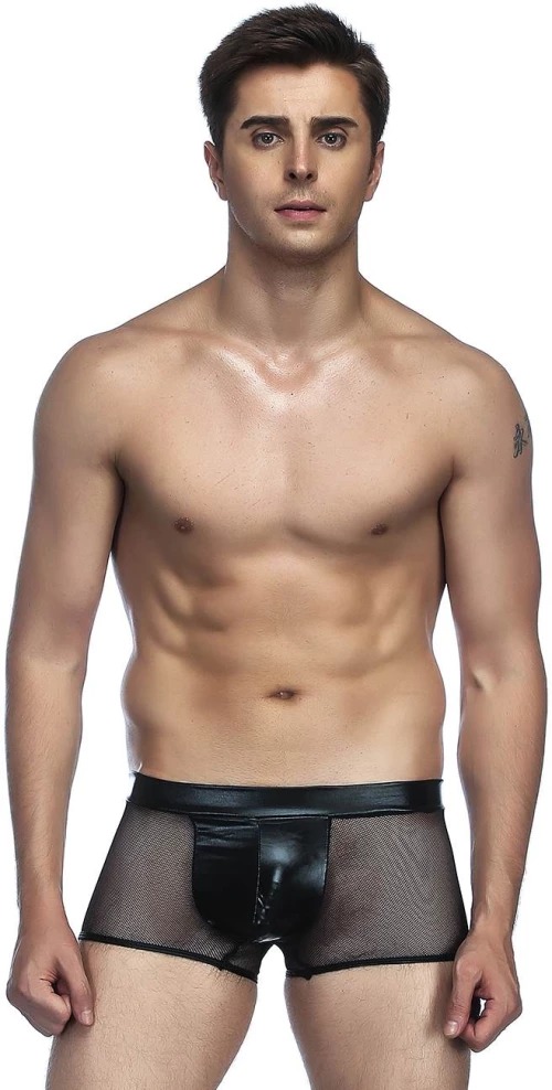 Black boxer with net