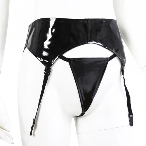 Naughty Toys Shiny Garter Belt with String