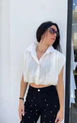 Πουκάμισο Γυναικείο Cropped White