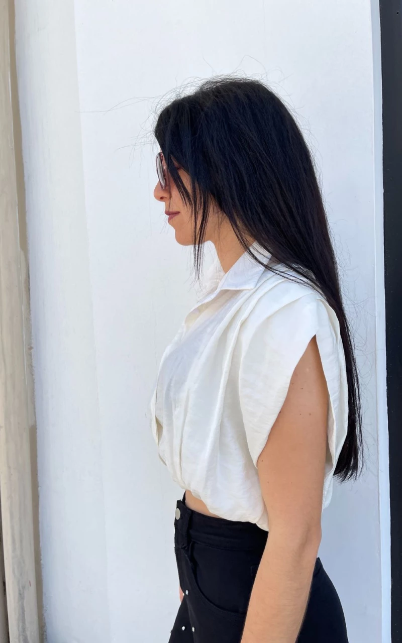 Πουκάμισο Γυναικείο Cropped White