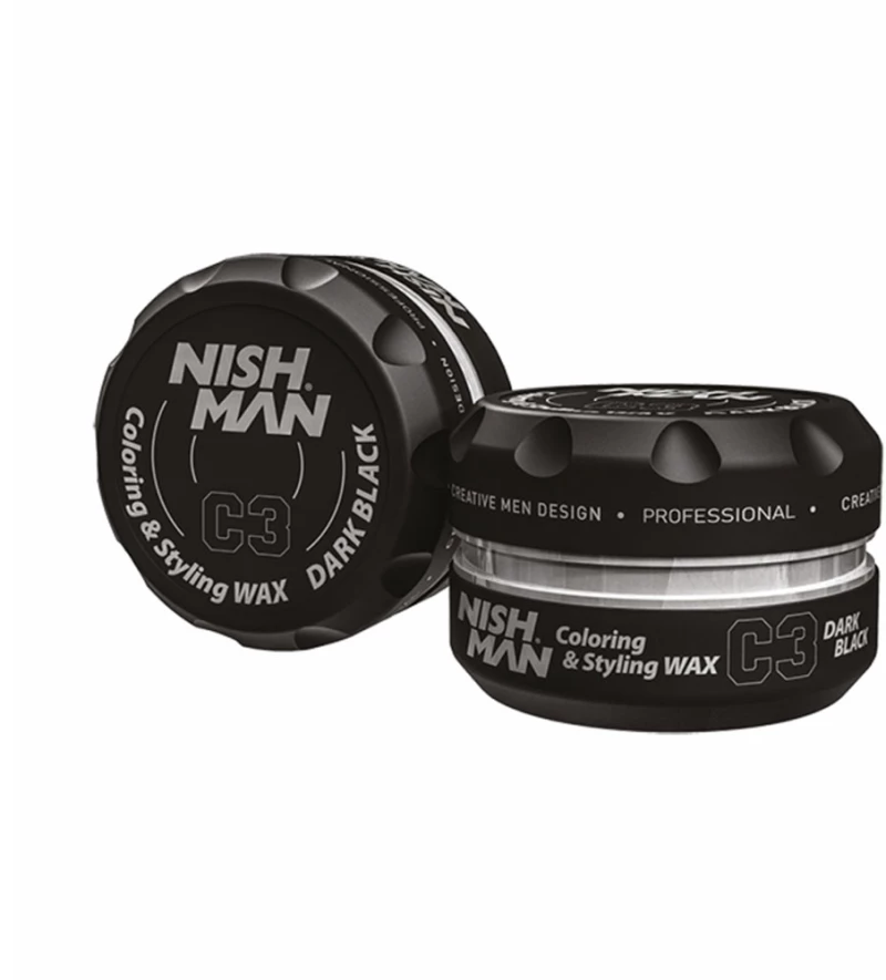 Nish Man Coloring Styling Wax Dark Black C3 100ml