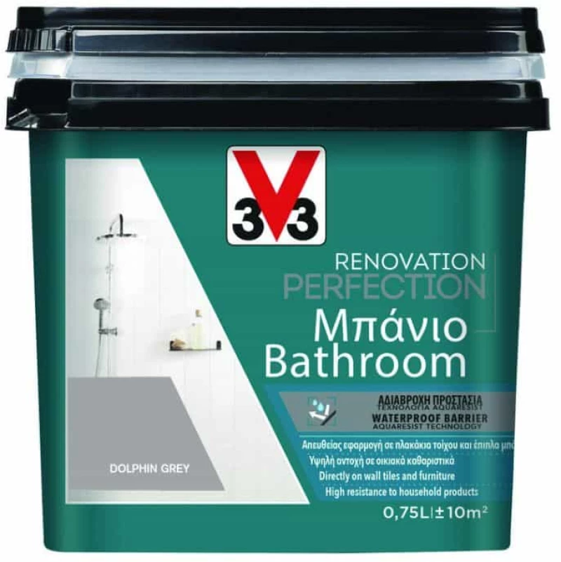 V33 Renovation Perfection Bathroom D.I.Y. Χρώμα Ανακαίνισης Dolfhin Grey 750ml