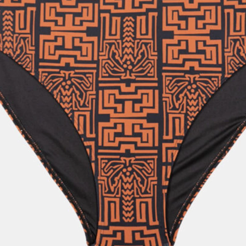 Μαγιό slip Plus Size Rock Club - TOTEM print - Μπικίνι κανονικό