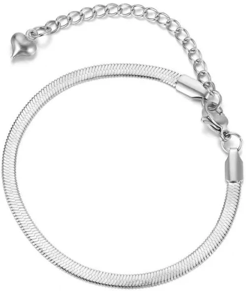 Βραχιόλι anklet snake από ατσάλι.
