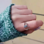 Δαχτυλίδι ματάκι ασημί από alloy
