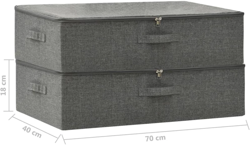ΚΟΥΤΙΑ ΑΠΟΘΗΚΕΥΣΗΣ 2 ΤΕΜ. ΑΝΘΡΑΚΙ 70 X 40 X 18 ΕΚ. ΥΦΑΣΜΑΤΙΝΑ 332904