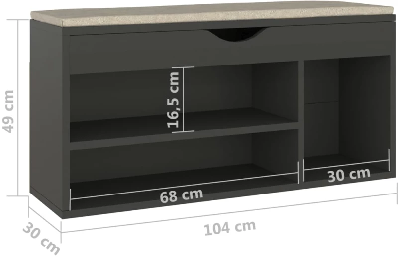 ΠΑΠΟΥΤΣΟΘΗΚΗ ΓΚΡΙ 104 X 30 X 49 ΕΚ. ΜΟΡΙΟΣΑΝΙΔΑ ΜΕ ΜΑΞΙΛΑΡΙ 326752
