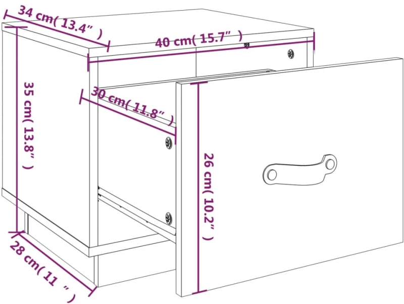 ΚΟΜΟΔΙΝΟ 40 X 34 X 35 ΕΚ. ΑΠΟ ΜΑΣΙΦ ΞΥΛΟ ΠΕΥΚΟΥ 818285