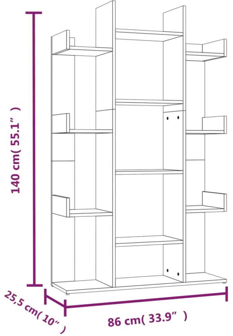 ΒΙΒΛΙΟΘΗΚΗ ΚΑΠΝΙΣΤΗ ΔΡΥΣ 86X25,5X140 ΕΚ. ΑΠΟ ΕΠΕΞΕΡΓΑΣΜΕΝΟ ΞΥΛΟ 816002