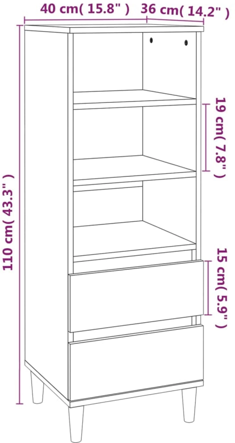 ΝΤΟΥΛΑΠΙ ΓΚΡΙ SONOMA 40X36X110 ΕΚ. ΑΠΟ ΕΠΕΞΕΡΓΑΣΜΕΝΟ ΞΥΛΟ 821242
