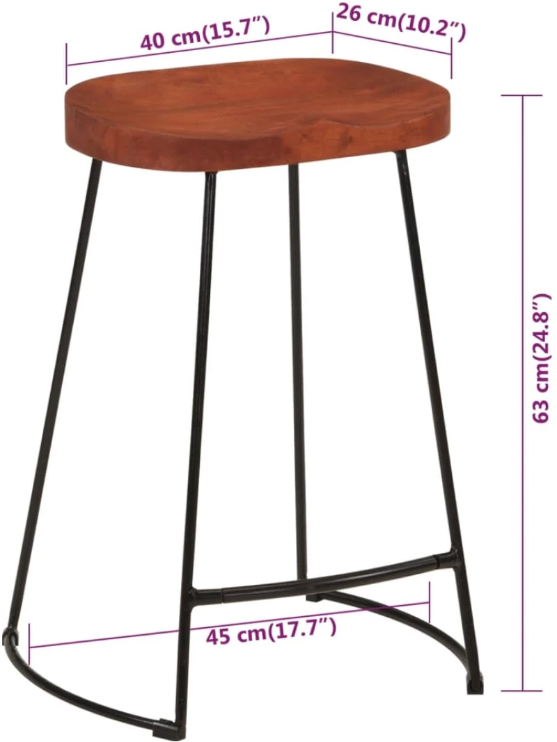 ΣΚΑΜΠΟ ΜΠΑΡ GAVIN 2 ΤΕΜ. 45X40X63 ΕΚ. ΑΠΟ ΜΑΣΙΦ ΞΥΛΟ ΜΑΝΓΚΟ 344915