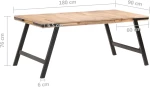 ΤΡΑΠΕΖΑΡΙΑ 180 X 90 X 76 ΕΚ. ΑΠΟ ΜΑΣΙΦ ΞΥΛΟ ΜΑΝΓΚΟ 288119