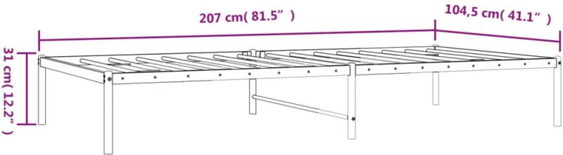 ΠΛΑΙΣΙΟ ΚΡΕΒΑΤΙΟΥ ΜΑΥΡΟ 100 X 200 ΕΚ. ΜΕΤΑΛΛΙΚΟ 350841