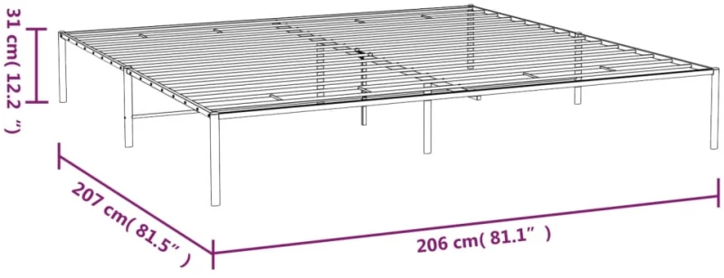 ΠΛΑΙΣΙΟ ΚΡΕΒΑΤΙΟΥ ΜΑΥΡΟ 200 X 200 ΕΚ. ΜΕΤΑΛΛΙΚΟ 350853