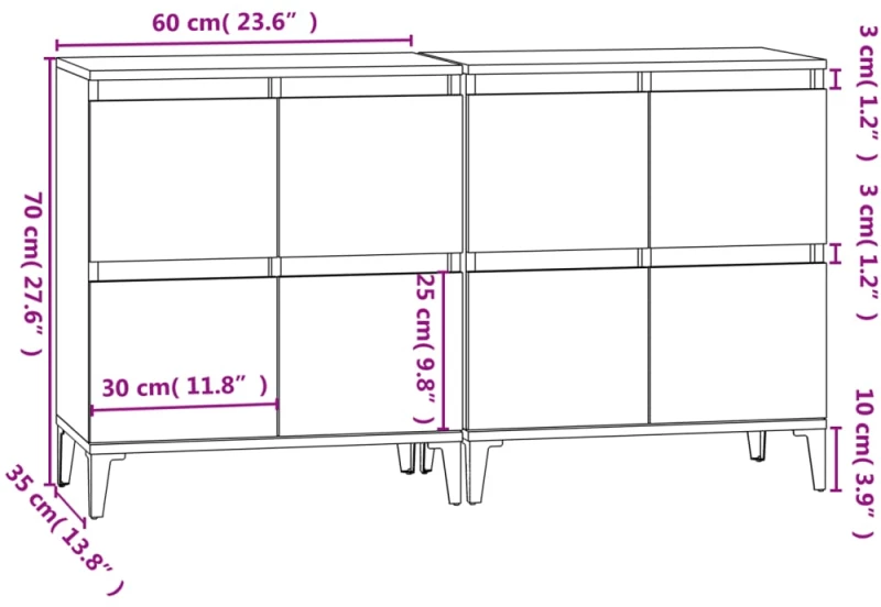 ΝΤΟΥΛΑΠΙΑ 2 ΤΕΜ. SONOMA ΔΡΥΣ 60X35X70 ΕΚ. ΕΠΕΞΕΡΓΑΣΜΕΝΟ ΞΥΛΟ 3185762