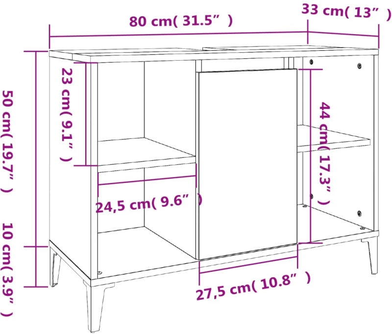 ΝΤΟΥΛΑΠΙ ΝΙΠΤΗΡΑ ΓΚΡΙ SONOMA 80 X 33 X 60ΕΚ. ΕΠΕΞΕΡΓΑΣΜΕΝΟ ΞΥΛΟ 821298