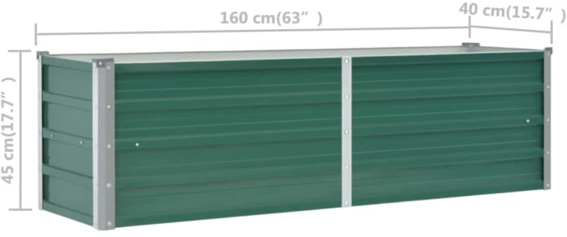 ΖΑΡΝΤΙΝΙΕΡΑ ΥΠΕΡΥΨΩΜΕΝΗ ΠΡΑΣΙΝΗ 160X40X45 ΕΚ. ΓΑΛΒΑΝ. ΧΑΛΥΒΑΣ 44851