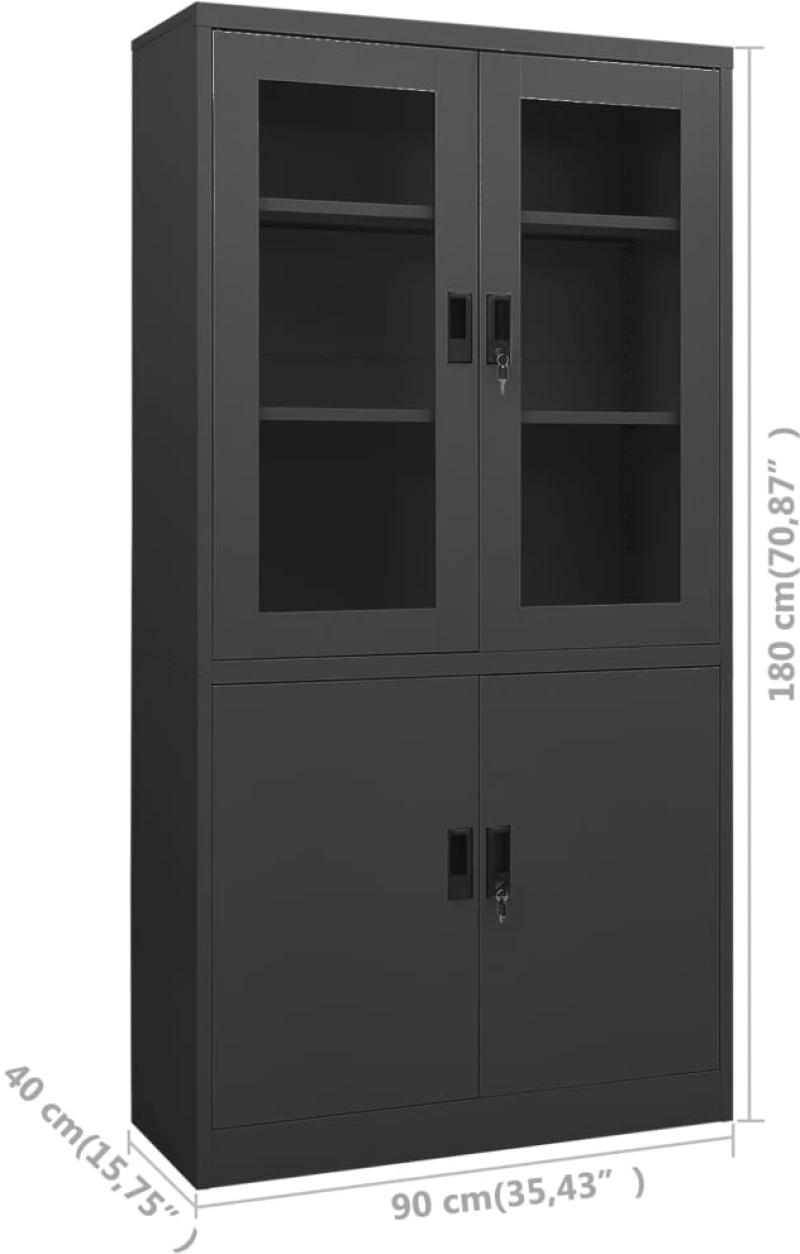 ΝΤΟΥΛΑΠΑ ΓΡΑΦΕΙΟΥ 90 X 40 X 180 ΕΚ. ΑΝΘΡΑΚΙ ΑΤΣΑΛΙΝΗ 335949