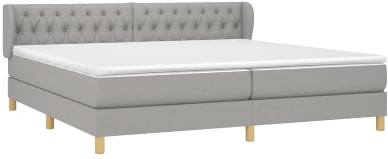 ΚΡΕΒΑΤΙ BOXSPRING ΜΕ ΣΤΡΩΜΑ ΑΝΟΙΧΤΟ ΓΚΡΙ 200X200 ΕΚ. ΥΦΑΣΜΑΤΙΝΟ 3127069