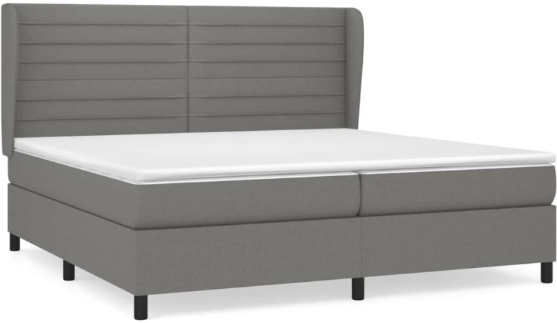 ΚΡΕΒΑΤΙ BOXSPRING ΜΕ ΣΤΡΩΜΑ ΣΚΟΥΡΟ ΓΚΡΙ 200X200 ΕΚ. ΥΦΑΣΜΑΤΙΝΟ 3128070