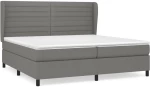 ΚΡΕΒΑΤΙ BOXSPRING ΜΕ ΣΤΡΩΜΑ ΣΚΟΥΡΟ ΓΚΡΙ 200X200 ΕΚ. ΥΦΑΣΜΑΤΙΝΟ 3128070