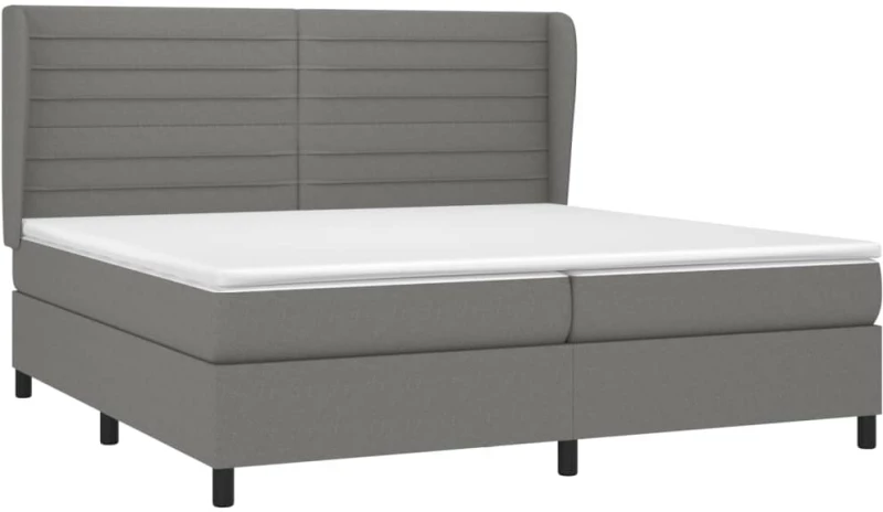 ΚΡΕΒΑΤΙ BOXSPRING ΜΕ ΣΤΡΩΜΑ ΣΚΟΥΡΟ ΓΚΡΙ 200X200 ΕΚ. ΥΦΑΣΜΑΤΙΝΟ 3128070
