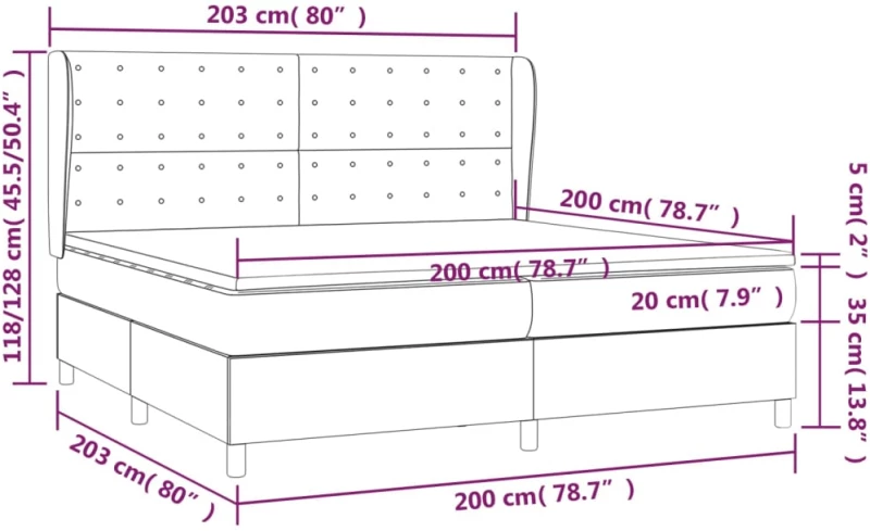 ΚΡΕΒΑΤΙ BOXSPRING ΜΕ ΣΤΡΩΜΑ ΑΝΟΙΧΤΟ ΓΚΡΙ 200X200 ΕΚ. ΥΦΑΣΜΑΤΙΝΟ 3128869