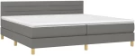 ΚΡΕΒΑΤΙ BOXSPRING ΜΕ ΣΤΡΩΜΑ & LED ΣΚ.ΓΚΡΙ 200X200ΕΚ. ΥΦΑΣΜΑΤΙΝΟ 3133822