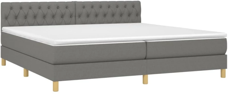ΚΡΕΒΑΤΙ BOXSPRING ΜΕ ΣΤΡΩΜΑ & LED ΣΚ.ΓΚΡΙ 200X200ΕΚ. ΥΦΑΣΜΑΤΙΝΟ 3133982