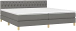 ΚΡΕΒΑΤΙ BOXSPRING ΜΕ ΣΤΡΩΜΑ & LED ΣΚ.ΓΚΡΙ 200X200ΕΚ. ΥΦΑΣΜΑΤΙΝΟ 3133982
